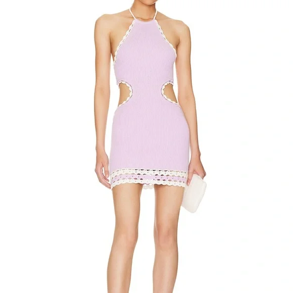 chinese dress ladies Elsie Purple Lace and Crepe Mini Dress (Archive Sale)